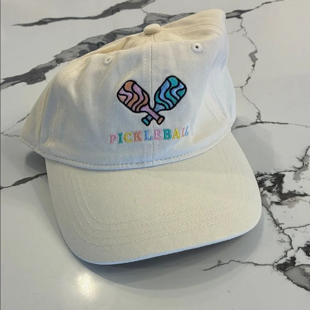Pickleball Embroidered Cream Hat